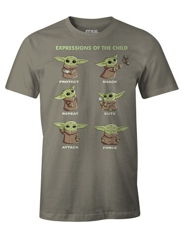 T-shirt Homme -  The Mandalorian : Expressions Of The Child - Kaki Taille L